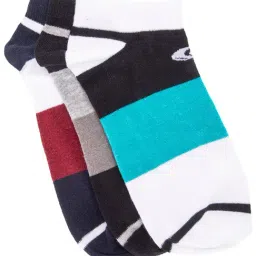 Allen Cooper Multicolor Colour-Block Socks - Pack of 3 image 2