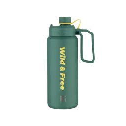 Bergner Walking Green Stainless Steel Thermosteel Hot and Cold Bottle (1 L)-43