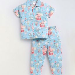 NAUTI KIDZ Boys Cotton Cartoon Characters Printed Night suit-image-85