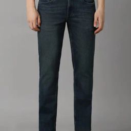 Louis Philippe Navy Cotton Slim Fit Jeans-picture-27