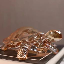 Smokey Cocktail Clear Crystal Turtle Wellness Decor-image-63