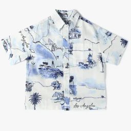 GAP Boys Blue Blended Graphic Shirt-image-67