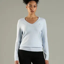 Tommy Hilfiger Light Blue Cotton Regular Fit Sweater-picture-30