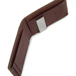 Allen Solly Brown Textured Leather Bi-Fold Wallet for Men image 3