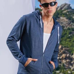 Campus Sutra Blue Cotton Regular Fit Hooded Sweatshirt-picture-11