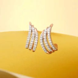 Mia by Tanishq 18k (750) Rose Gold Diamond Earrings for Women-picture-8