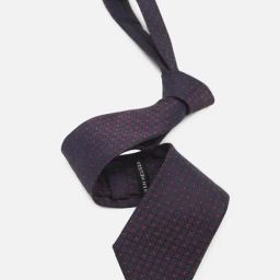 Van Heusen Navy Embroidered Formal Tie-picture-1