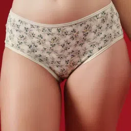 Clovia Beige Floral Hipster Panty-picture-32