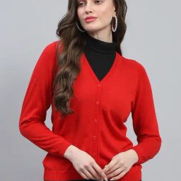 Monte Carlo Red Wool Regular Fit Cardigan-29