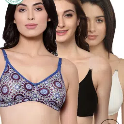 Inner Sense Multicolor Printed Full Coverage Backless Bra - Pack of 3 image 1