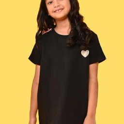 Anthrilo Girls Black Summer Heart Top-image-15