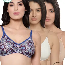 Inner Sense Multicolor Printed Full Coverage Backless Bra - Pack of 3 image 1