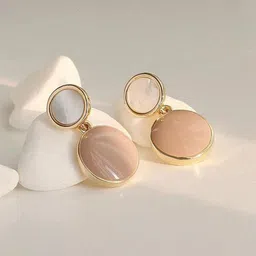 styledose 925 Sterling Silver Artificial Stones Studded Korean Oval Shaped Drop Earrings-image-65