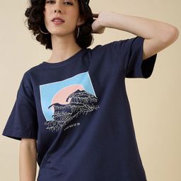 Mast & Harbour Women Printed Cut Outs T-shirt-image-118