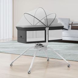 StarAndDaisy Grey Electric Baby Cradle With Anti-Tilt & Mosquito Net-image-10