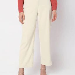 Vero Moda Beige Straight Fit High rise Pants-image-76