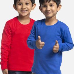 Friskers Kids Red & Blue Cotton Full Sleeves T-Shirt (Pack of 2)-image-74
