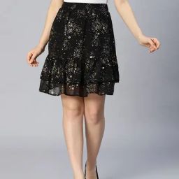 Oxolloxo Black Textured Skirt-picture-36