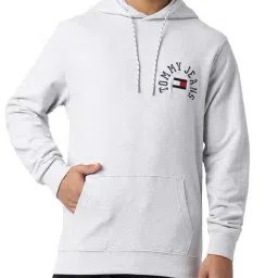 Tommy Hilfiger Silver Grey Heather Logo Regular Fit Hoodie-picture-26