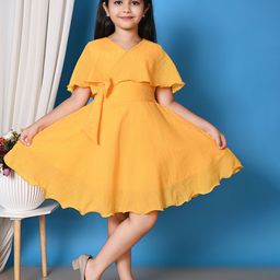 BARKAT DESIGNING PLANET Cape Sleeve Fit & Flare Dress-43