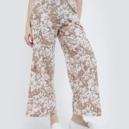 Ginger by Lifestyle Beige Printed Flared Pants-picture-45