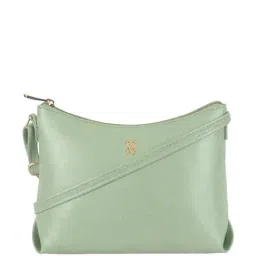 Baggit Rhaena Green PU Solid Sling Handbag-image-55