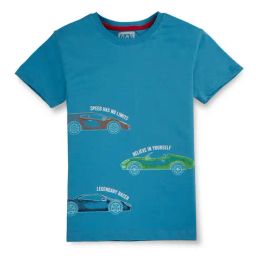 Gini & Jony Kids Blue Printed T-Shirt-image-55