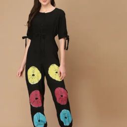 KASSUALLY Black Cotton Printed Jumpsuit-picture-26