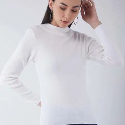 RVK White Slim Fit Sweater-12