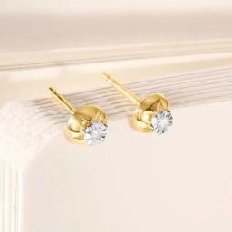 Mia by Tanishq 18k (750) Yellow Gold Diamond Earrings for Women-picture-2