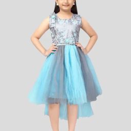 Aarika Kids Firozi Blue & Grey Printed Frock Dress-image-75