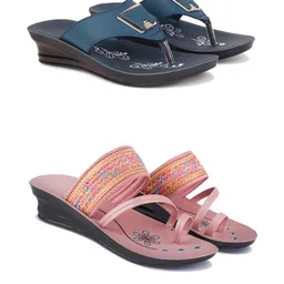 DRACKFOOT Women Set of 2 Open Toe Flats-image-45