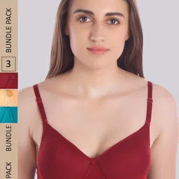 MiEstilo Pack of 3 T-shirt Bra - Full Coverage Lightly Padded-picture-49
