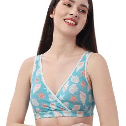 Soie Sky Blue Printed Medium Coverage Lounge Bra With Removable Cups-picture-12