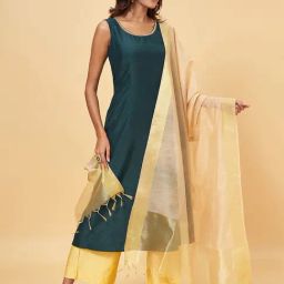 Rangmanch by Pantaloons Golden Woven Pattern Dupatta-picture-8