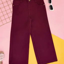 Pantaloons Junior Wine Cotton Regular Fit Trousers-picture-33