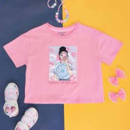 Pantaloons Junior Pink Cotton Printed T-Shirt-image-72