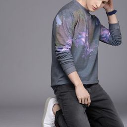 Voi Jeans Men Blue Printed Sweatshirt-image-63