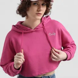 Only Pink Graphic Print Hoodie-image-33