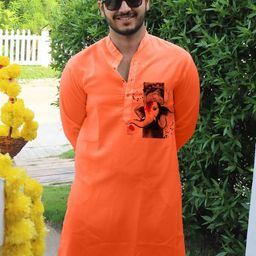 Snowdrip Men Flared Sleeves Gotta Patti Anarkali Kurta-image-61