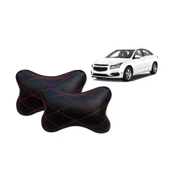 Auto Pearl Black Red CV Car Neck Rest Pillow Compatible for Chevrolet Cruze LS-39