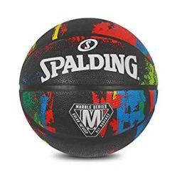 Spalding Marble Rubber Basketball (Black) Size - 7-image-0