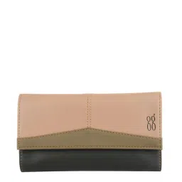 Baggit Black Color Block Tri-Fold Wallet for Women-image-49