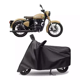 Auto Pearl Polyester Two Wheeler Cover for Royal Enfield Classic 350 Signals (Grey)-image-95