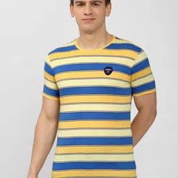 PETER ENGLAND UNIVERSITY Men Cotton Striped Slim Fit T-shirt-image-29