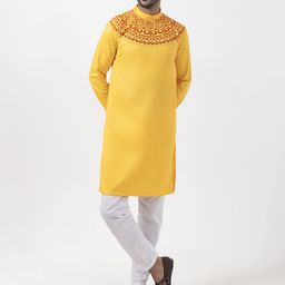 DEVOILER Men Ethnic Motifs Printed Cotton Kurta-image-57