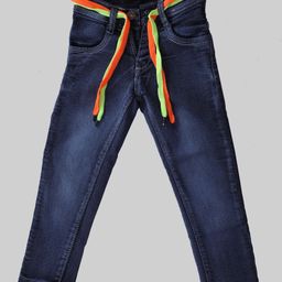 P-MARK Full Length Solid Stretchable Jeans - Navy Blue-image-9
