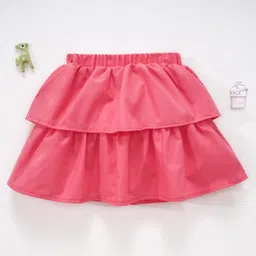 Kookie Kids Knee Length Layered Skirt - Red-picture-9