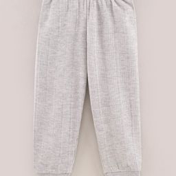 Babyhug Full Length Knit Solid Thermal Leggings - Light Grey-image-30