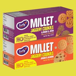 Early Foods Assorted Jowar & Ajwain Jeera Jaggery Cookies Pack of 2- 130 g Each-21